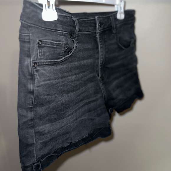 Black Washed Denim Next Level Stretch Shorts - Picture 2 of 9